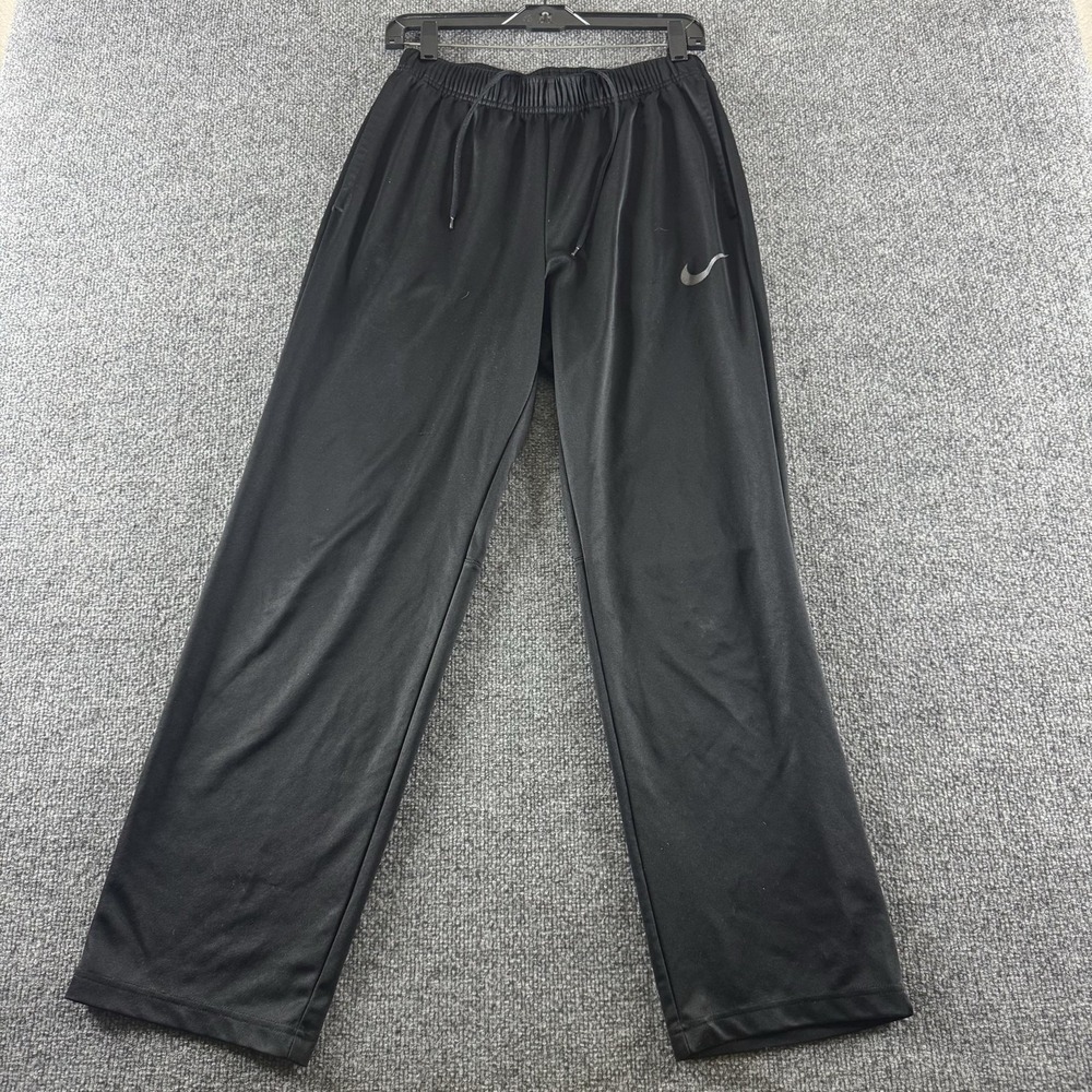 Nike Dri-FIT Track Pants Mens M Black Elastic Waist Pockets Running Athletic
